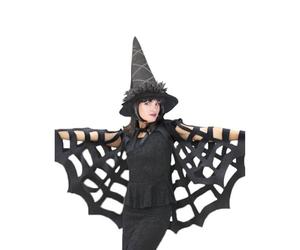 Generique - Cape araignée femme Halloween - Noir - Taille Unique