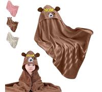 Générique Cape de Bain Bebe Personnalisable - Brodé avec Nom, Cadeau Naissance Personnalisé, Cadeau Personnalisé Bebe, Sortie de Bain Bebe Douce et Sûr, pour Bain Bebe et Bébé Dort (Marron)