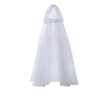 Générique Cape de mariée vampire pour femmes, Costume de cosplay fantôme d'Halloween, Cape à capuche hantée en Tulle transparent
