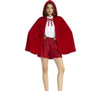 Générique Cape De Petit Chaperon Rouge, Cape Rouge pour Adulte avec Capuche, Personnage De Conte De FéEs, Accessoires De Costume d'halloween pour Femme Déguisement Halloween