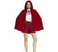Générique Cape De Petit Chaperon Rouge, Cape Rouge pour Adulte avec Capuche, Personnage De Conte De FéEs, Accessoires De Costume d'halloween pour Femme Déguisement Halloween