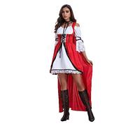 Générique Cape de Spectacle Élégante pour Costume de Dame Loup Mère et Petit Chaperon Rouge (Red, L)