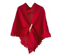 Générique Cape Femme Tricoté Élégante Chale Pour Hiver Vetement Mariage Poncho Polaire Chaud Ponchos Et Capes De Pluie À Franges Echarpe Paillette Etole Plaid Réversible Foulard Noel