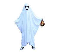 Générique Cape Halloween Pour Enfants - Cape Fantôme (Visage Souriant) En Polyester Blanc, Lavable Pour Fête(Smiling face,M)