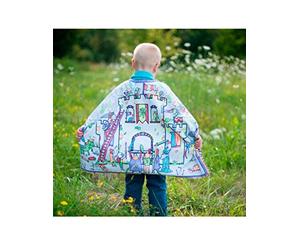 Generique - Cape Lavable réversible à colorier Chevalier garçon