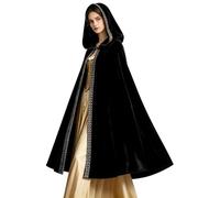 Générique Cape médiévale pour femme - Cape à capuche Renaissance - Manteau à capuche avec manchettes - Poncho - Cape à capuche - Robe à capuche - Costume d'Halloween - Costume de carnaval - Cape de
