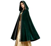 Générique Cape médiévale pour femme - Cape à capuche Renaissance - Manteau à capuche avec manchettes - Poncho - Cape à capuche - Robe à capuche - Costume d'Halloween - Costume de carnaval - Cape de