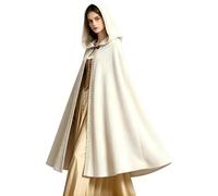 Générique Cape médiévale pour femme - Cape à capuche Renaissance - Manteau à capuche avec manchettes - Poncho - Cape à capuche - Robe à capuche - Costume d'Halloween - Costume de carnaval - Cape de