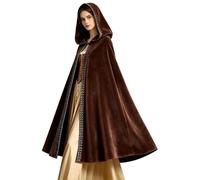 Générique Cape médiévale pour femme - Cape à capuche Renaissance - Manteau à capuche avec manchettes - Poncho - Cape à capuche - Robe à capuche - Costume d'Halloween - Costume de carnaval - Cape de