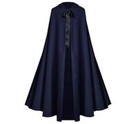 Générique Cape Rouge Femme Homme Avec Capuche Robe Pour Halloween Cosplay Manteau Coupe Fluide Renaissance Déguisement Costume Roi Adulte Ba À Carnaval Jeu De Rôle (Bleu,S)