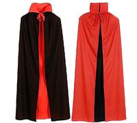 Générique Cape sans Capuche Longue Halloween Cape Gothique Médiévale Sorcière Assistant Vampire Mort Cosplay Costume Poncho Double Couche en Daim de Scène Noël Carnaval Fête Accessoire Unisexe