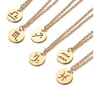 Générique Capricorne Verseau Poissons Bélier Taures Gémeaux Cancer Lion Vierge Balance Scorpion Sagittaire Zodiaque Collier Cadeaux d'amitié Bff Design de mode