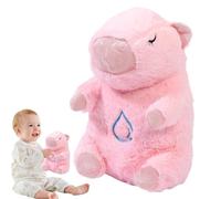 Générique Capybara Breathing Stuffed Animal, Musical Stuffed Toys, Soothing Heartbeat Snuggle Plush with Music and Light, Sleep Buddy for Kids, Boys, Girls, 11.02 inches, Pink, Brown