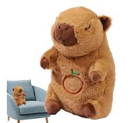 Générique Capybara Breathing Stuffed Animal, Soothing Heartbeat Snuggle Buddy, Sleep Aid Plush Toy with Music and Light, Cuddly Comforter for Kids Boys Girls Bedtime Nap Nursery Travel Calming Gift
