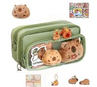 Générique Capybara Case à crayons, Cute Pencil Case Capybara School Supplies Set, Green