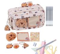 Générique Capybara Crayon Case - Capybaraa Crayons Casee, Ensembles De Papeterie Multicouches | Capybaras Pen Caase Mignon Stationery Set | Sac De Rangement Notes Collantes Supplies Scolaires pour