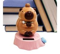 Générique Capybara Dashboard Figures, Solar Swinging Capybara Figurines Shaking Head, Cute Wobbly Animal Car Decoration for Automobile Vehicle Home Bookshelf Balcony Display, 3.42x3.19x4.09 inch
