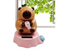 Générique Capybara Dashboard Figures, Solar Swinging Capybara Figurines Shaking Head, Cute Wobbly Animal Car Decoration for Automobile Vehicle Home Bookshelf Balcony Display, 3.42x3.19x4.09 inch