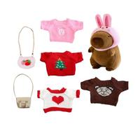 Générique Capybara Jouet Câlin 25 Cm, Peluche en 9 Parties avec des Vêtements, des Sacs Et des Chapeaux. Jouet Doux Mignon pour Les - Jouets Idéaux pour Les Filles Et Les Garçons, Doux Et Câlins.