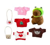 Générique Capybara Jouet Câlin 25 Cm, Peluche en 9 Parties avec des Vêtements, des Sacs Et des Chapeaux. Jouet Doux Mignon pour Les - Jouets Idéaux pour Les Filles Et Les Garçons, Doux Et Câlins.