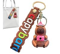 Générique Capybara Key Chain - Funny Capybara Figure Key Holder for Backpack Purse | 6.6cm 2.4inch Cute Doll Pendant, Portable Accessory for Keys Or Bag Decoration