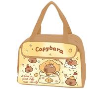 Générique Capybara Lunch Box, Capybara Lunch Bag, Animal Print Long-Lasting Insulation, Multiple Pockets Storage, Easy to Clean (#B)
