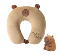 Générique Capybara Neck Cushion - Neck Support Pillow ¦ 2 in 1 Capybara Plush Cushion, Sleeping Pillow for Travel Use, Cushions Support for Napping, Plush Pillows for Daily Use