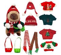 Générique Capybara Peluche 11pcs Set, 25 Cm Capybara À Habiller Doux Et Réaliste avec Vêtements & Accessoires, Jouets De Guérisons pour Enf/Ants Et Adultes