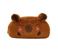Générique Capybara Pencil Case - 10 inch Plush Cute Pen Box with Zipper | Capybara Pencil Bag for Kids, Students, School Supplies, College, Travel, and Stationery Storage