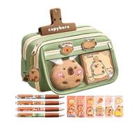 Générique Capybara Pencil Case Cute 9-Layer Large Capacity Quirky Fun Pencil Pouch, Capybara Print Multi-Layer Pouch, 21x13x7.5cm, Pen Holders for Office Supplies, Teen Girls Gift