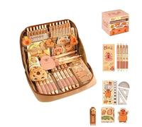 Générique Capybara Pencil Case Set, Capybara Stationery Set, Cute Capybara School Supplies, Wide Opening Mouth Multi-Layer Pencil Pouch, for Girls with Capybara Doll Stickers and Brooch (#7-PCS)