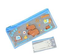 Générique Capybara Pencil Case, Transparent Zippered Pencil Case, Capybara Pencill Box, Portable Cute Stationery Pen Casee, Cute Pencils Holder Pencils Bag for Office Use and Stationery Organizer