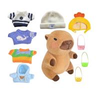 Générique Capybara Plush - Capybara Kuscheltier | Capybaras Plushs with Clothes | 9.06in Capybaras Set | Cartoon Dress-Up Doll Sweater Plush Animal Companion Collectible for Toddler Kids Boys Girls