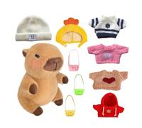 Générique Capybara Plush - Capybara Kuscheltier | Capybaras Plushs with Clothes | 9.06in Capybaras Set | Cartoon Dress-Up Doll Sweater Plush Animal Companion Collectible for Toddler Kids Boys Girls
