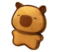 Générique Capybara Plush Doll - Cartoon Toast Capybara Stuffed Decor, 6.69x5.91x3.94 inches Soft Cute Plush Animal Toy, Huggable Pillow Figure, for Kids Room Car Bedroom Couch Living Room