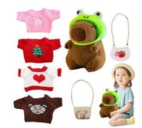 Générique Capybara Plush with Clothes, Cartoon Stuffed Animal Doll Toy, Hugging Soft Sweater Hat Shoulder Bag, Cute Decorative Companion on Bedroom Shelf Home Decor, Gift for Kids Teens Adults