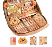 Générique Capybara School Supplies Set,Cute Capybara Pencil Case Set with All Things,Large Cute Capacity Pencil Case with Compartments (5 Pcs Sets)