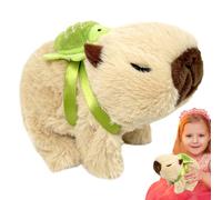Générique Capybara Soft Toy - 15cm, Electric Walking Animal, Turtle Backpack Design | Stuffed Companion Friend, Kids Interactive Toy for Boys, Girls Aged 3+, Children, Playroom, Birthday Gift