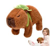Générique Capybara Soft Toy - 15cm, Electric Walking Animal, Turtle Backpack Design | Stuffed Companion Friend, Kids Interactive Toy for Boys, Girls Aged 3+, Children, Playroom, Birthday Gift