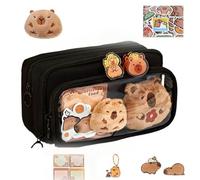 Générique Capybara Stationary Set for Kids,Capybara School Supplies Set, Capybara Pencil Case, Wide Opening Mouth Pencil Pouch Cute Pen Case Capybara Stationery Set for School (Black)