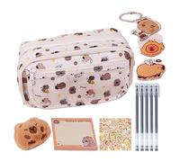 Générique Capybara Stationery Set, Cute Pencil Case with Sticky Notes and Storage Bag, School Supplies for Kids Students Classroom Prizes Birthday and Christmas Party Favors, 8.66x2.76 X 5.12in