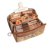 Générique Capybara Stationery Set, Large Capacity Pencil Case, Cute Pen Organizer Bag with Pens, Stickers, Clips, and More, Wide Opening Pencil Pouch for Kids, PVC, Canvas, 210x55x145mm
