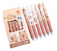 Générique Capybara-Stift - Capybara-Gelstif, Einziehbare Cartoon-Capybara-Tierstifte | Für Kinder 6X,Mitbringsel Für Schulpartys, Schreibwaren, Klassenbelohnungspreise, Gelroller