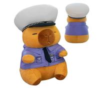 Générique Capybara Stuffed, Soft Plush Capybara Doll, 11.81 inches Cozy Pillow in Policeman Outfit, Collectible Animal Gift, Cute Toy for Kids, Adults, Cuddling and Room Decor Use