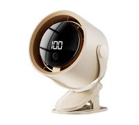Générique Car Clip On Fan, 100 Speeds USB Rechargeable Quiet Clip Blower LED Display, Auto Parts Accessory for Outdoor Activities Camping Kitchen Dorm Hot Weather, 11.5x17x10cm