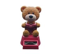 Générique Car Dashboard Ornament, Bear Shaking Head Toy, Solar Powered Bobble Head, No Battery Needed, Cute Desk Decor for Kids Adults, Shaking Figurine 4.33x1.97