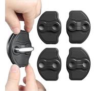 Générique Car Door Latch Cover - 4X Door Lock Buckle Protector | TPE Black Silent Shock Pads, Vehicle Ventilation Guard, Stopper for Most Cars, Compact 5.2x7.1cm Size, 4 Piece Set