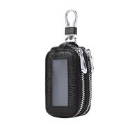 Générique Car Double Zipper Key Pack - Transparent Key Fob Protector Holder | PU Leather Car Remote Ķey Bag with Coin Storage, Keyring System, Çar Ḱey Protection Accessory