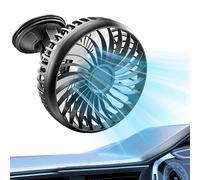 Générique Car Fan, Air Blower, Usb Powered Quiet Cooling Device with Adjustable Suction Mount, 3 Speed Wind Circulator for Tent Desk Travel Golf Cart Dorm Bedside Driver Cabin Outdoor Ventilation