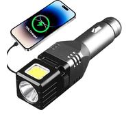 Générique Car Flashlight, Bright Rechargeable LED Lamp & Long-Tail Double-Beam Illumination, Fit 12V 24V Charging USB and Type-C Ports Main Feature, Portable Automotive Lighting Category with Usage
